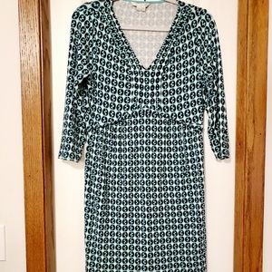 Boden dress blue and green